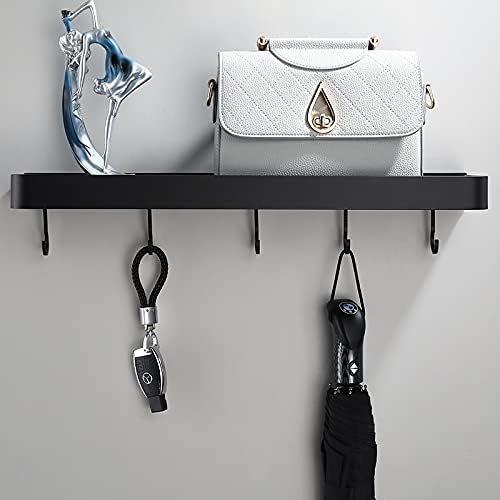 TYZK Black Corner Shower Shelf with Hook Bar