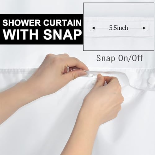 TYLCLTX No Hook Shower Curtain with Snap Liner Set