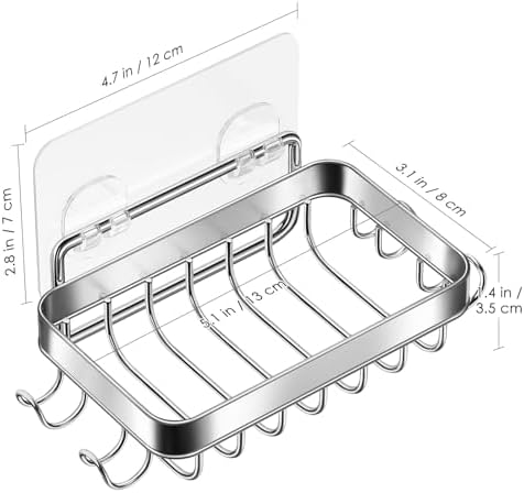 HAMITOR Wall Mounted Soap Dish Holder - Stainless Steel Durable Razor Soap Saver