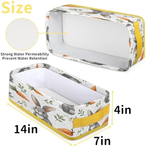 Rabbit Toilet Paper Basket with Carry Handle and Fold Design