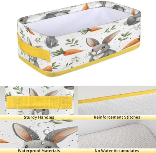 Rabbit Toilet Paper Basket with Carry Handle and Fold Design