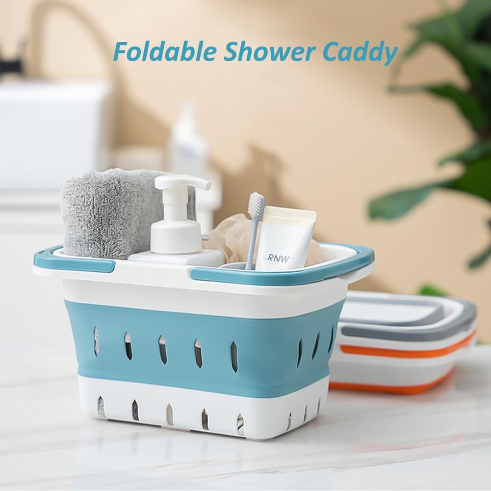Collapsible Shower Caddy with Handles for Home Gym Camping Dorm