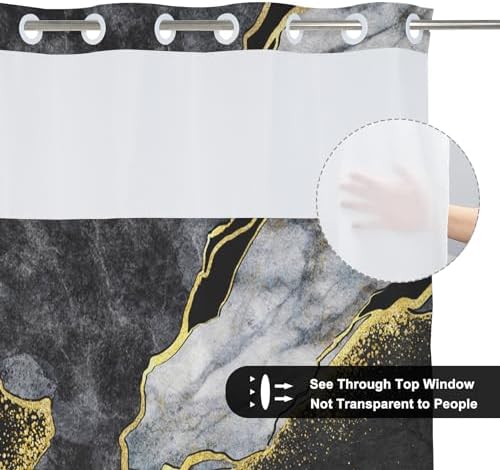 TYLCLTX No Hook Shower Curtain with Snap Liner Set