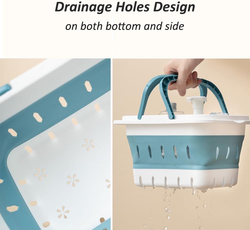 Collapsible Shower Caddy with Handles for Home Gym Camping Dorm