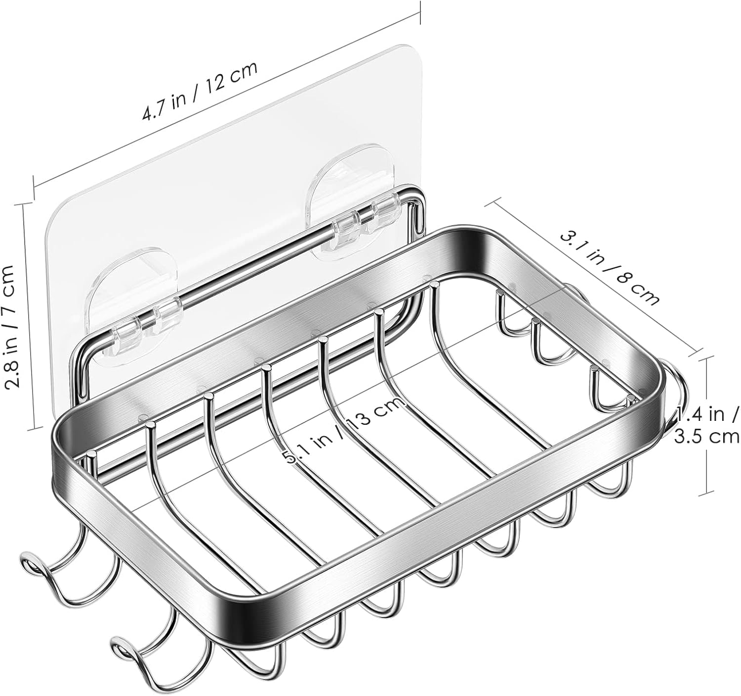 HAMITOR Wall Mounted Soap Dish Holder - Stainless Steel Durable Razor Soap Saver
